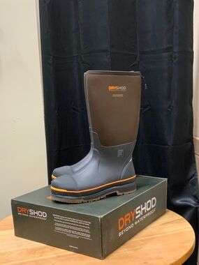 DRYSHOD Brown & Gray Waterproof STEEL TOE HI  Boots
